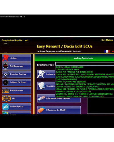 Easy Renault 6.14 Software for Renault ECU Programmer Clear Crash Airb