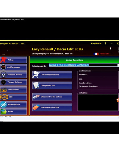 Easy Renault 6.14 Software for Renault ECU Programmer Clear Crash Airb