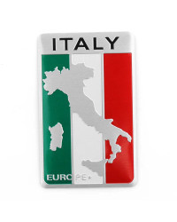 Pegatina de aluminio 3D para coche italiano, mapa de Italia, bandera nacional, emblema de parrilla, calcomanía de motocicleta pa