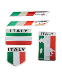 Pegatina de aluminio 3D para coche italiano, mapa de Italia, bandera nacional, emblema de parrilla, calcomanía de motocicleta pa