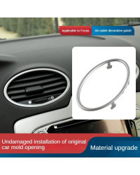 Embellecedor de aire acondicionado para coche, 4 piezas, decoración de salida, anillo circular, pegatina para Ford Focus 2 MK2 2