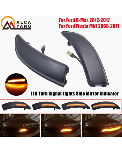 Intermitente dinámico para Ford Fiesta Mk7 2008-2017, luz LED de señal de giro, lámpara lateral para Ford b-max, par arrow