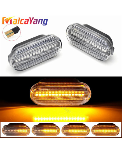 Indicador lateral dinámico Led, luz de señal de giro para VW Bora Golf 3 4 Passat 3BG Polo 6N SEAT Ibiza Leon Skoda Ford, 2 piez