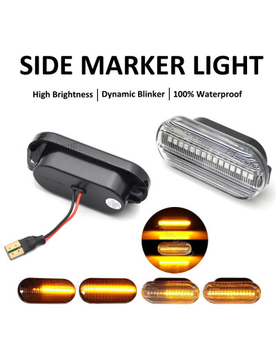 Indicador lateral dinámico Led, luz de señal de giro para VW Bora Golf 3 4 Passat 3BG Polo 6N SEAT Ibiza Leon Skoda Ford, 2 piez