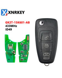 XNRKEY-llave de coche remota con tapa de 3 botones, Chip ID49, 433Mhz, para Ford New Tourne Transit/Transit, GK2T-15K601-AB pers