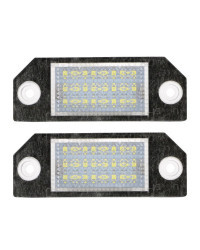 Luces de matrícula de coche, accesorio para Ford Focus C-MAX MK2 2003-2008, 12V, 24 LED, luces traseras indicadoras blancas, 6W,