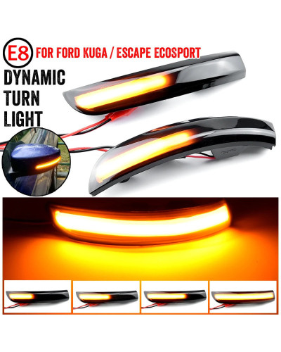 Luces LED intermitentes dinámicas para Ford Kuga Escape, EcoSport 2013-2019, Focus 3, MK3, SE, ST, RS, indicador de espejo later