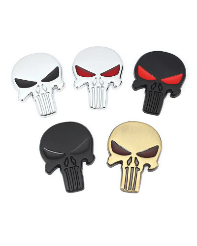 Pegatinas de Metal 3D para coche, calcomanías con emblema de cabeza de calavera para BMW, Audi, Ford, Chevrolet, Honda, Hyundai,