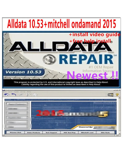 Newest alldata 10.53 software + mitchel l On demand 5 auto repair alld