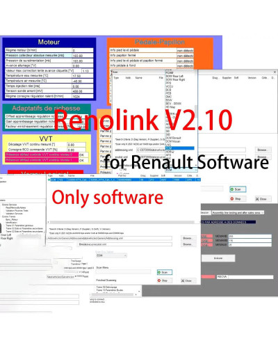 Renolink V2.10 software For Renault Car OBD2 Car Diagnostic Auto Tool 