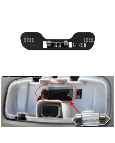 Luz LED de lectura para Interior de coche, lámpara de techo blanca y azul hielo para Ford Ecosport Focus 2 MK2 2007 2008 2009 20