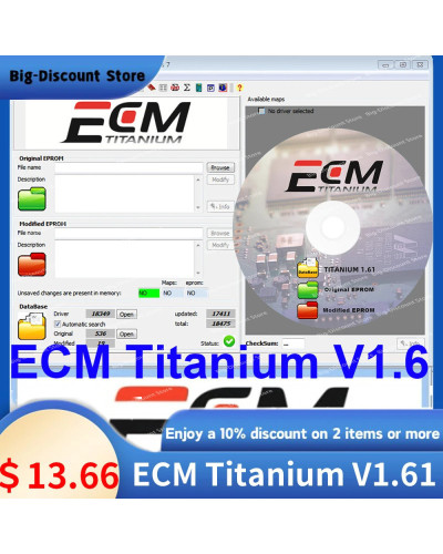 ECM Titanium V1.61 Program Tool and Software with 26100 Driver ECU Mul