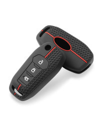 Funda de silicona con 3 botones para mando a distancia de coche, cubierta para llave, para Ford Figo 2017, Mondeo 5, Ecosport, P