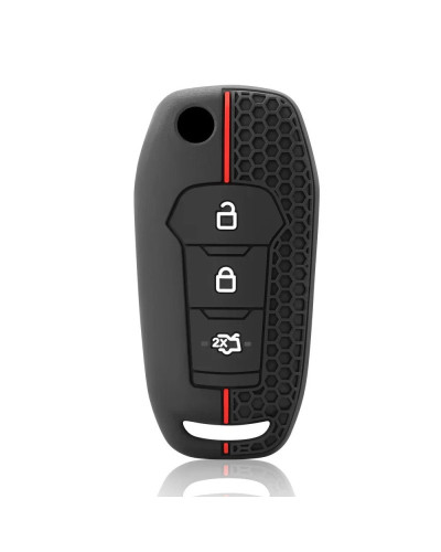 Funda de silicona con 3 botones para mando a distancia de coche, cubierta para llave, para Ford Figo 2017, Mondeo 5, Ecosport, P