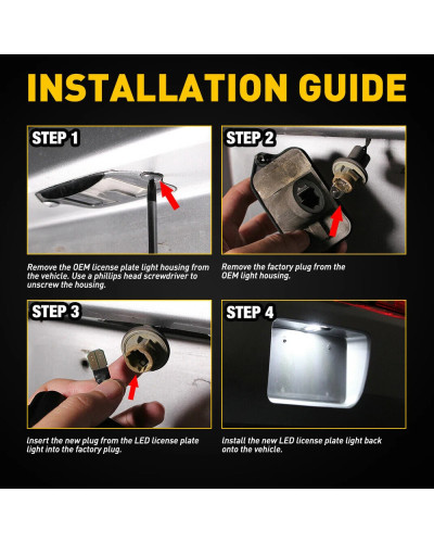 Luz LED blanca para placa de matrícula trasera de Ford Mustang, Base de luz de matrícula, Bombilla TT, GT Shelby, GT500, GT500KR