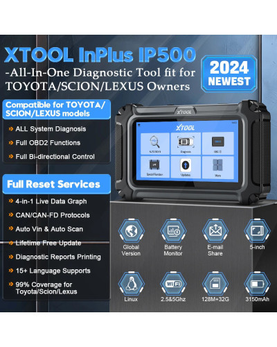 XTOOL InPlus IP500 For Toyota Full System Car Diagnostic Tools 19+ Ser