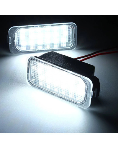 Luz de matrícula de 2 piezas para Ford KUGA, S MAX, MONDEO, MK4, MK5, MK2, FIESTA, 2008-2019, FOCUS, plástico ABS, 12V, LED, luz