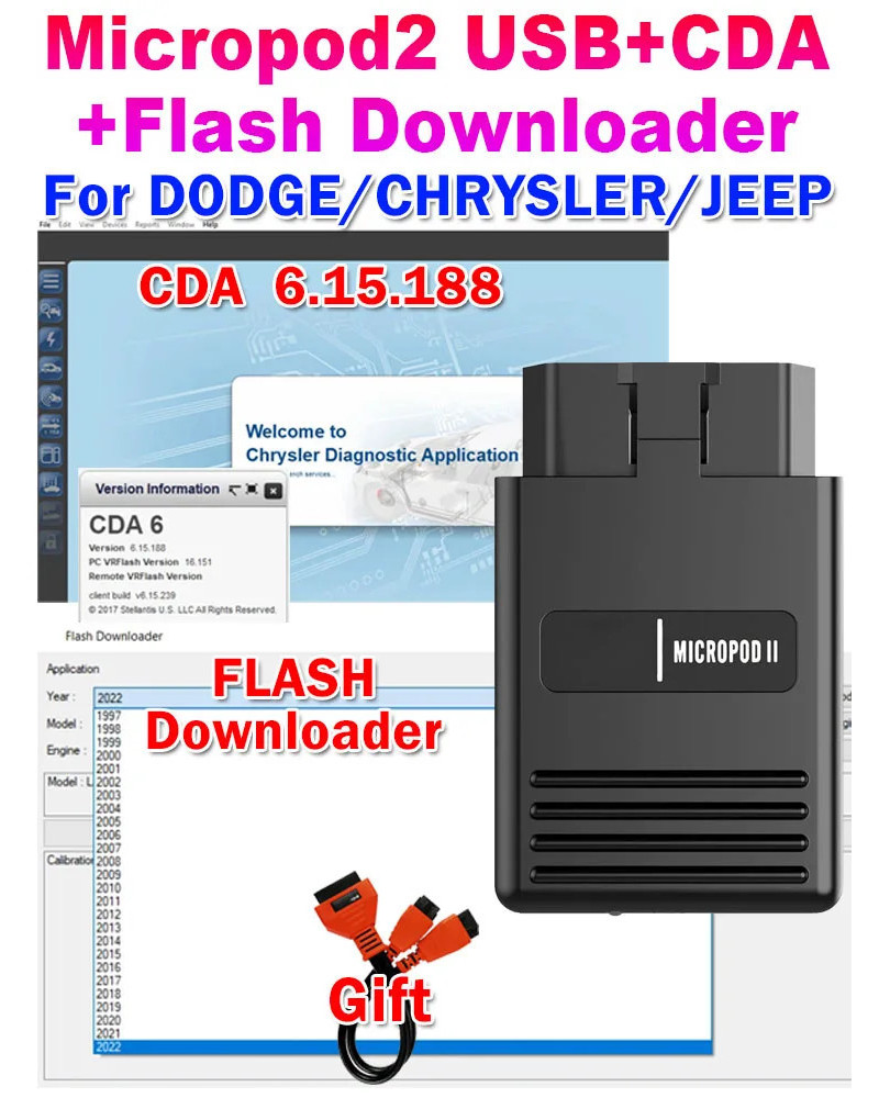 MicroPod2 USB CDA6 CDA 6.15.188 Newest Engineering Software and FLASH 