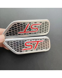 1 par de emblemas de aluminio 3D ST Sport guardabarros pegatina lateral insignia accesorios para Ford Focus 2 Fiesta Ranger Fusi