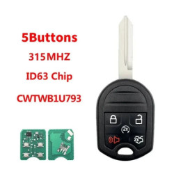 XRNKEY Remote Car Key 3/4/5 Button 315MHz 4D63 For Ford Edge Escape Expedition Explorer Flex Fusion Mustan Taurus CWTWB1U793