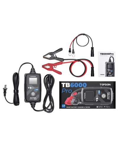 TOPDON-cargador y probador de batería de coche TB6000 Pro, dispositivo portátil de 5-240Ah, 6V, 12V, bricolaje, plomo ácido, lit