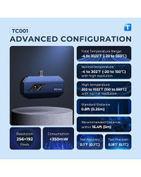 TOPDON-cámara térmica TC001, videocámara infrarroja de alta resolución 256x192 IR, LT Pro-Grade para teléfonos Android, USB tipo