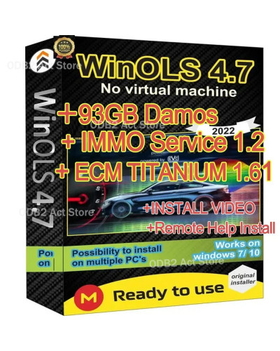 Newest ECU Programming Tool Winols 4.7 Software+ 93GB Damos Files +ECM