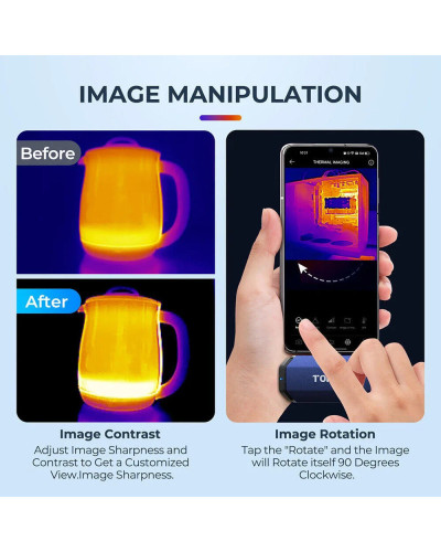 TOPDON-Cámara de imagen térmica TC001, 256x192, IR, alta resolución, cámara térmica infrarroja, temperatura de mano para tableta