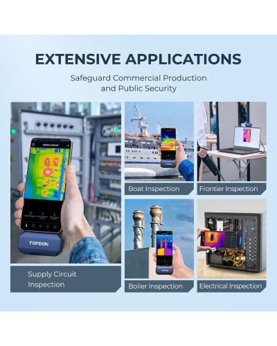TOPDON-Cámara de imagen térmica TC001, 256x192, IR, alta resolución, cámara térmica infrarroja, temperatura de mano para tableta