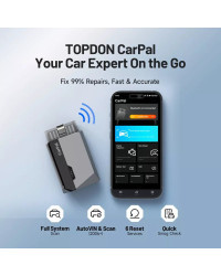 TOPDON-escáner lector de código CarPal OBD2, revisión de Salud del coche, prueba de batería, escaneo de sistema completo, 6 Serv