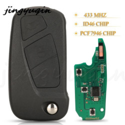 jingyuqin 3Buttons Flip Folding Car Remote Key 433MHZ ID46 PCF7946 Chip For Ford Ka 2008 - 2016 With SIP22 Blade 1838586