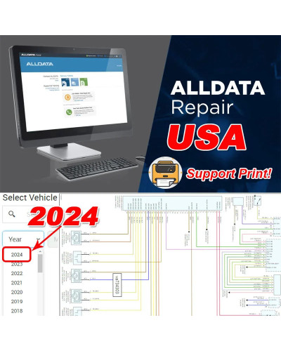 2024 Alldata Repair USA Europe EU Autodata Identifix Mitchell 5 IN 1 U