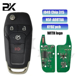 KYDZ for Ford Escort Fusion 2013 2014 2015 2016 315MHz ID49 Chip FCC ID:N5F-A08TAA with Logo Flip Folding Remote Car Key