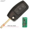 jingyuqin 3 Button 433MHZ 4D60/ 4D63 Chip Car Remote Flip Key For Ford Fusion Focus Mondeo Fiesta Galaxy HU101/FO21 Auto Keys