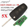 jingyuqin 5pcs 3BTN Car Remote Flip Key For Ford Tourne Transit GK2T-15K601- AB /AA 433.92MHz FSK Pro ID49 Chip : A2C94379403