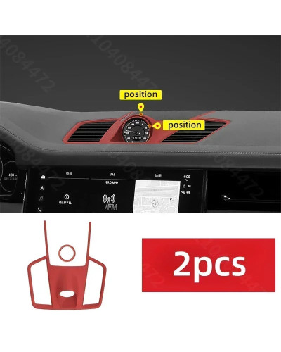 Piezas interiores de coche rojo burdeos originales para Porsche Cayenne Coupe S Gts Turbo Screen Watch Sticker para Cayenne Acce