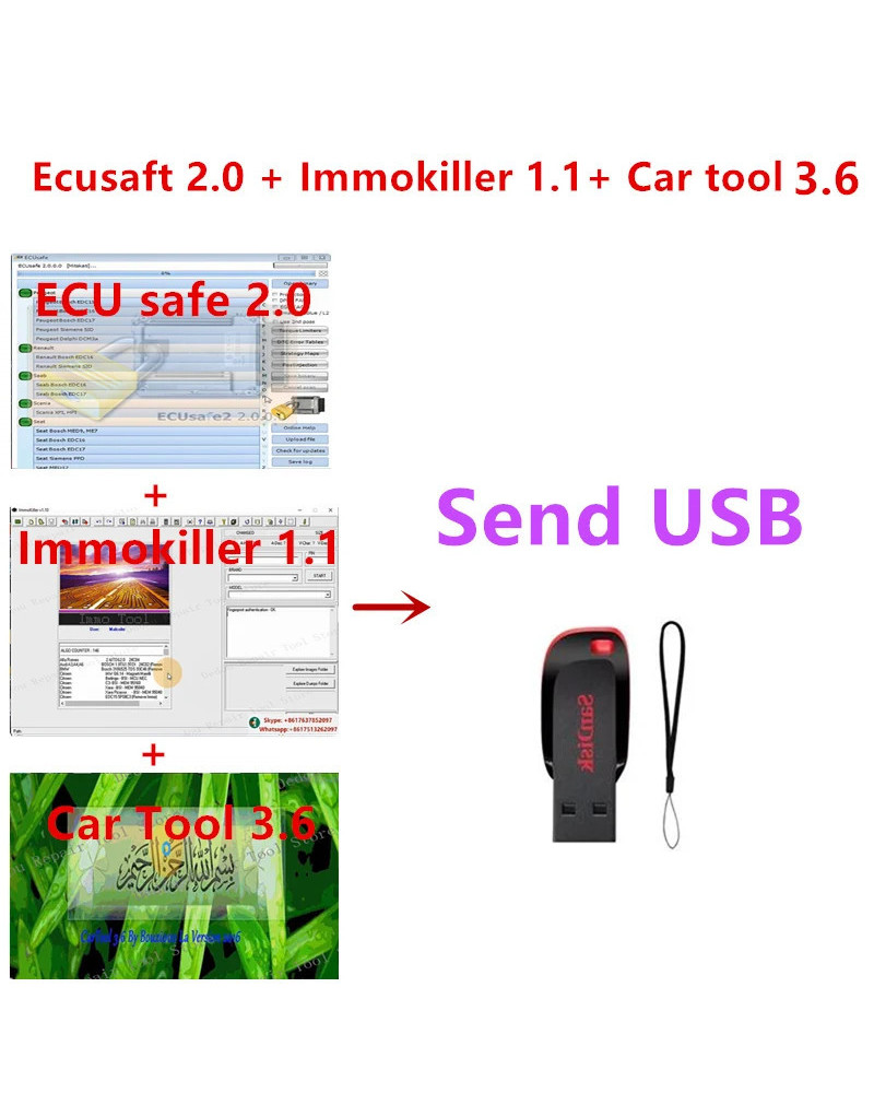 Newest ECUSafe 2.0 ECU ECM 2.0+ immokiller V 1.1 Immo Off Software v1.