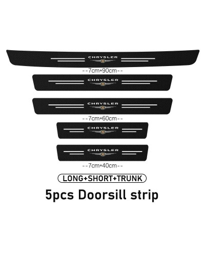 Pegatina de placa de umbral de puerta de coche, calcomanías de umbral de parachoques trasero para Chrysler Grand Voyager Pacific