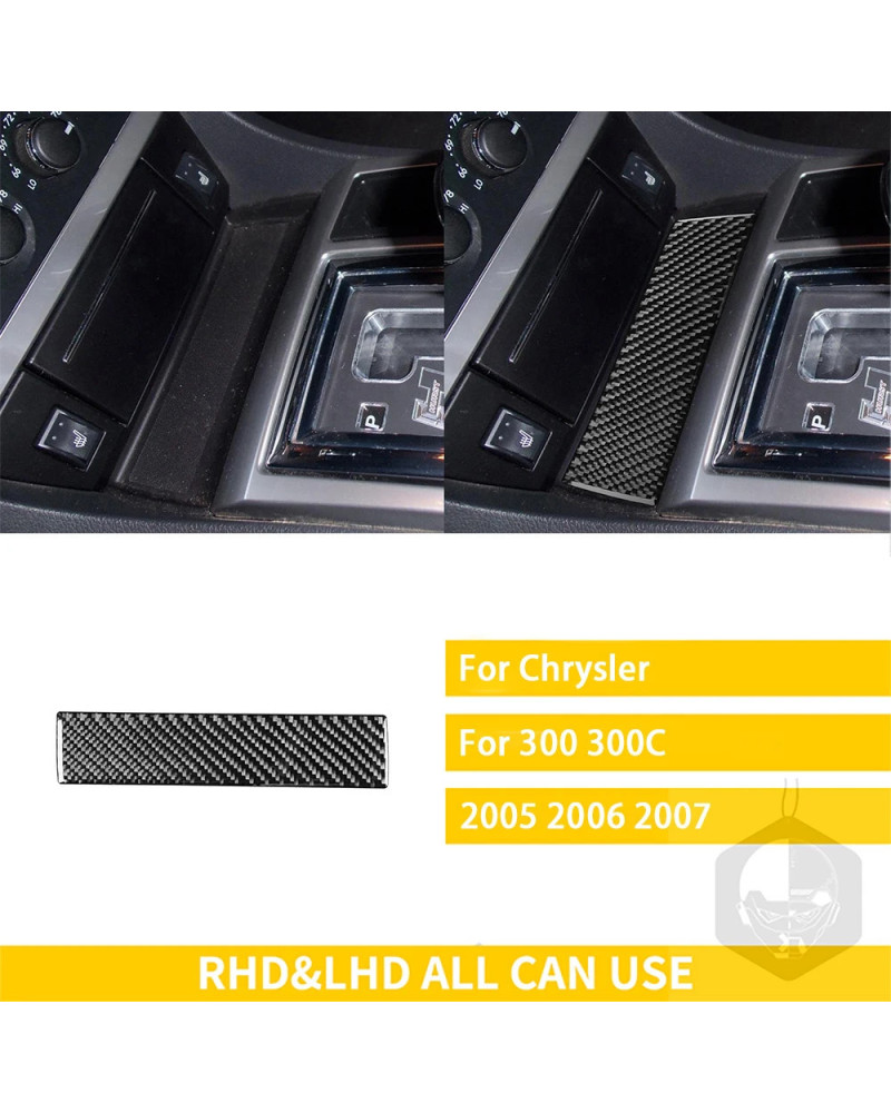 Cambio de fibra de carbono para Interior de coche, embellecedor de almacenamiento frontal, modificación de pegatina, para Chrysl