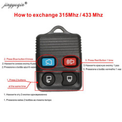 jingyuqin 3/4 Button Remote Car Key Transit Keyless Entry Fob 315MHz/433mhz For Ford Mazda Remote Control Clicker Transmitter