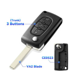 KEYYOU CE0523 Ce0536 For Peugeot 206 408 1/2/3/4/5/6/807 Partner For Citroen C1/2/3/4/5/6/7/8 Xsara Picasso Car Key Case