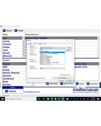 Newest Multiecuscan V4.8 Software Registered for Fiat Scanner Unlimite