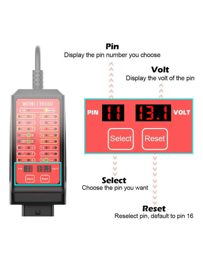 WOYO CTB007 CAN Tester Box 12V 24V OBD2 Breakout Box with 27/59in Cabl