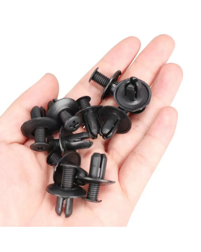 5/100pcs 8mm Plastic Rivets Fasteners Screw Car Bumper Fender Black Ri