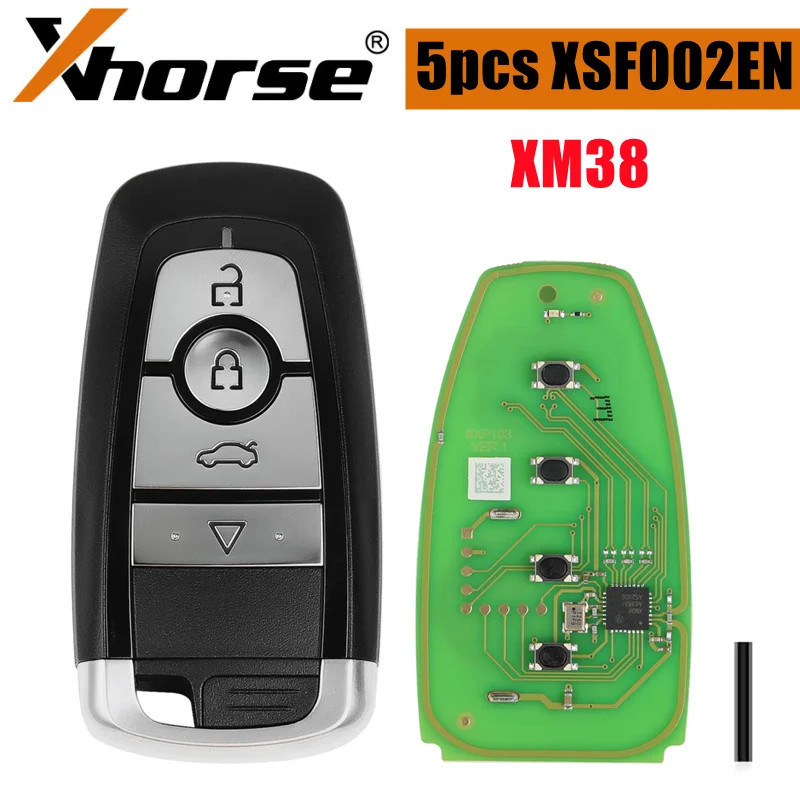 5PCS Xhorse XM38 Remote XSFO02EN for Ford 4 Buttons VVDI Universal Smart Key Support 8A 4D 46 47 48 49 4A MQB48 MQB49