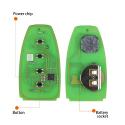 5PCS Xhorse XM38 Remote XSFO02EN for Ford 4 Buttons VVDI Universal Smart Key Support 8A 4D 46 47 48 49 4A MQB48 MQB49