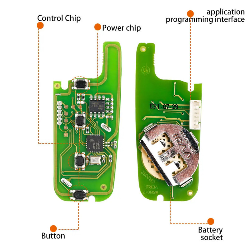 4/9/20pcs Xhorse XKFO01EN VVDI Wire Remote Key for Ford Flip 4 Buttons Work for VVDI Key MAX Pro VVDI2 MINI KEY TOOL XKF001EN