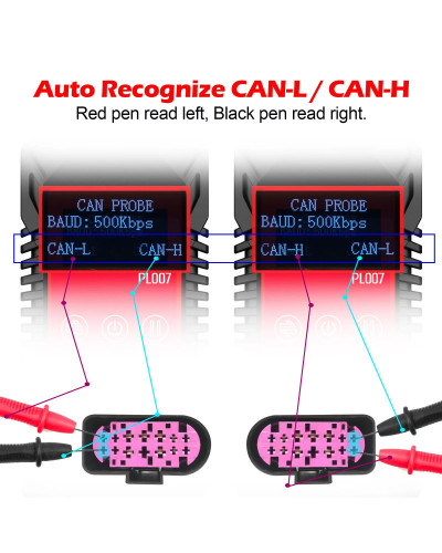 WOYO PL007 CAN LIN PWM Tester, Auto-recognize CAN-H & CAN-L, Read Baud