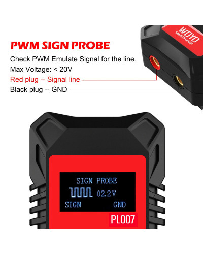 WOYO PL007 CAN LIN PWM Tester, Auto-recognize CAN-H & CAN-L, Read Baud