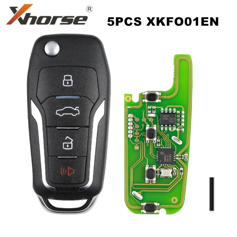 Xhorse XKFO01EN Remote Wire Key for Ford Flip 4 Button 5pcs/lot